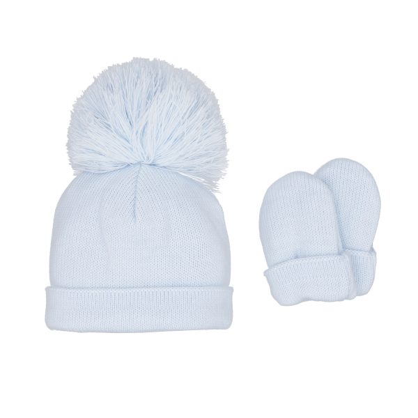 Pastels & Co Ashton 3 Colour Jersey Hat with Mitts - Image 4