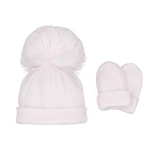 Pastels & Co Ashton 3 Colour Jersey Hat with Mitts - Image 2