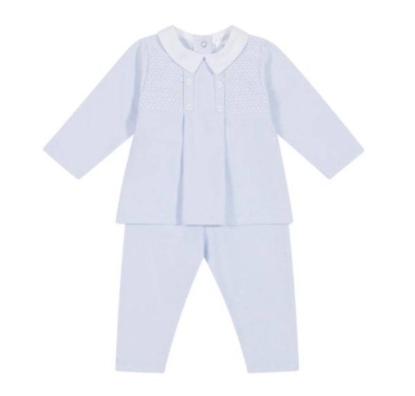 Deolinda 23907 Blue Winter Smocked Trouser Set