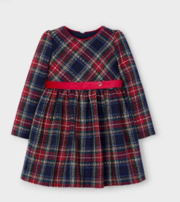 Mayoral 4911 Tartan Checked Dress with Waistband