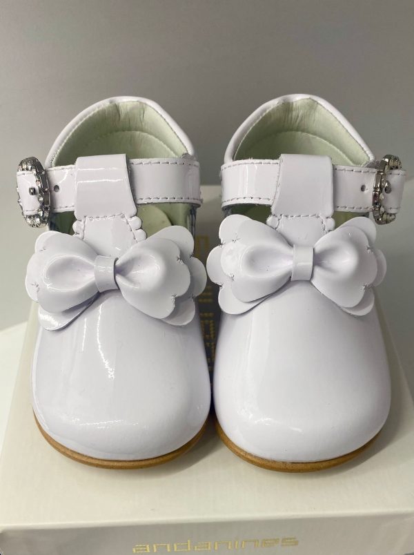 Andanines 242263 White Patent Bow Shoe - Image 3