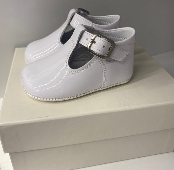 Andanines 212032 White Patent Pram Shoe