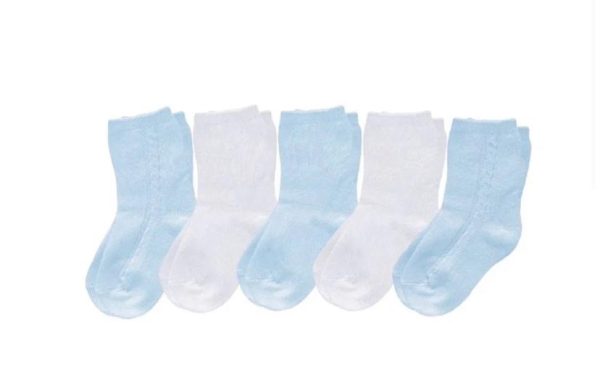 Pex 5 Pack Blue & White Cotton Rich Socks - Image 3