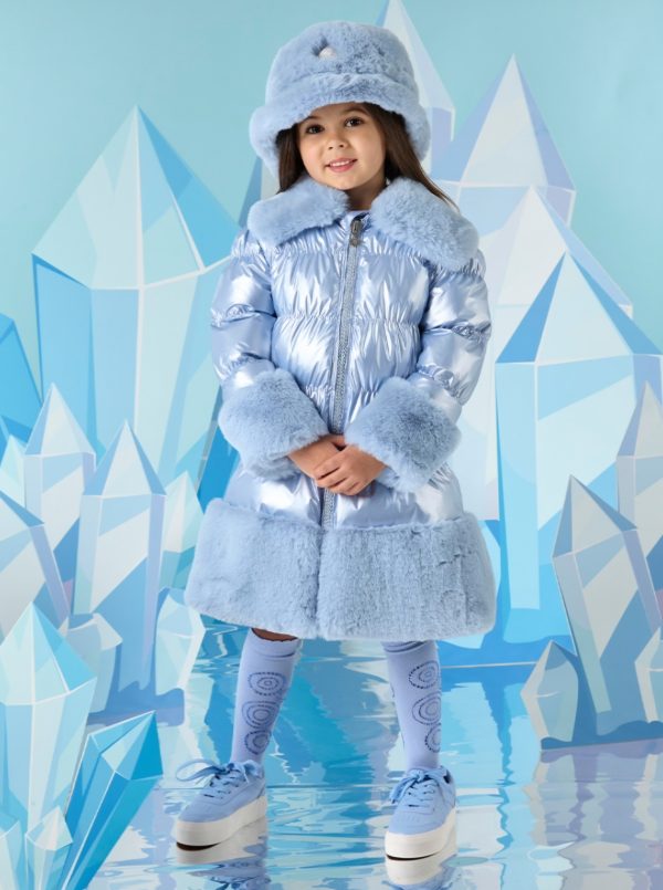 ADee Sarah Metallic Blue Winter Jacket