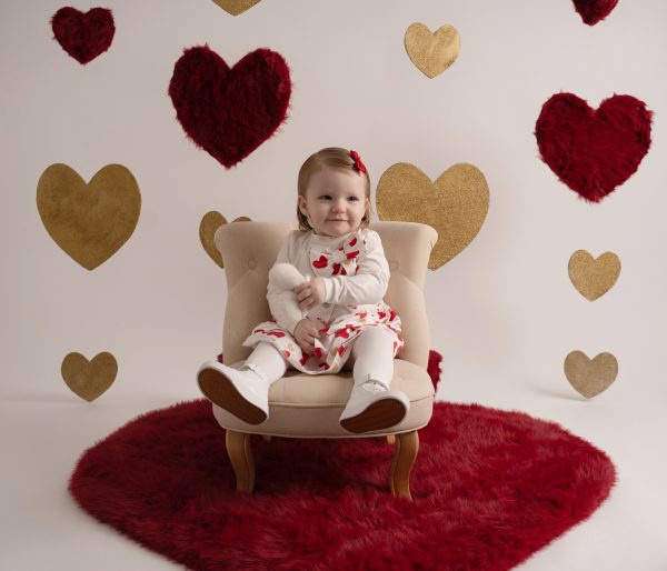 Little A Hannah Heart Print Bow Dress