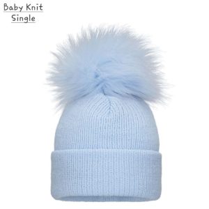 Pom Pom Envy Baby Knit Single Pom POM in Blue Sizes 0M - 6M