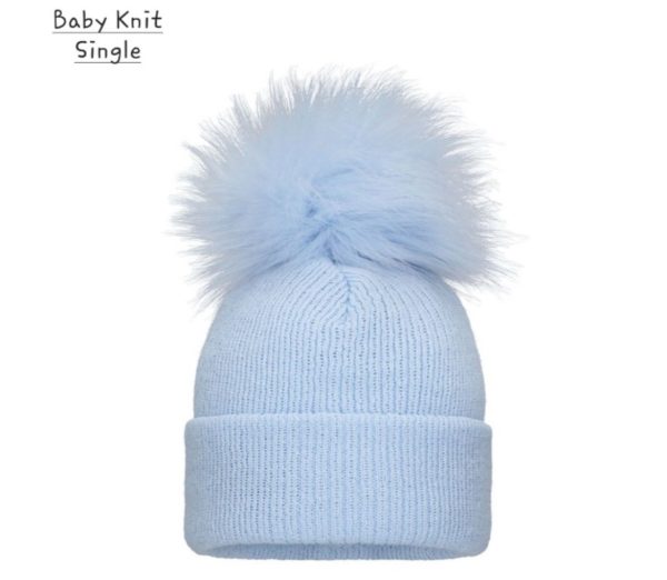 Pom Pom Envy Baby Knit Single Pom POM in Blue Sizes 0M - 6M