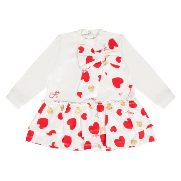 Little A Hannah Heart Print Bow Dress - Image 2