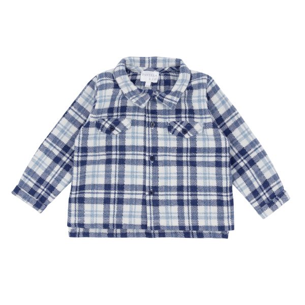 Pastels & Co PA-715J Navy Sorrel Checked Over Shirt