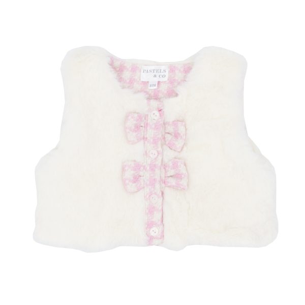 Pastels & Co Cate Pink Faux Fur Gilet