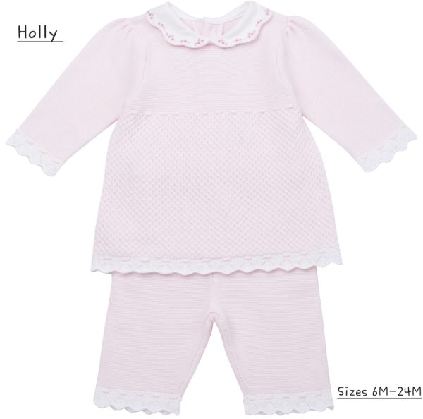 Emile et Rose 8453 Holly Knitted 2PC with Crocheted Edges