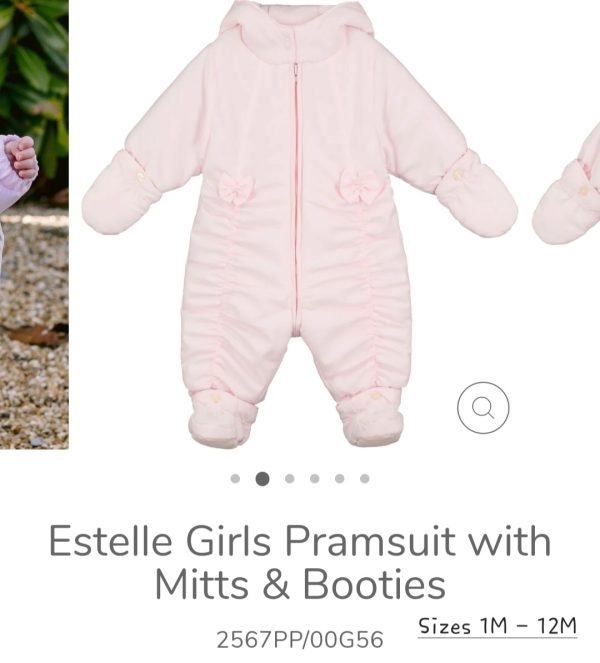 Emile et Rose 2567 Estelle Microfibre Pramsuit with Mitts & Bootees