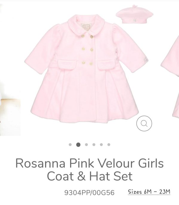 Emile et Rose 9304 Rosanna Velour Padded Coat & Beret