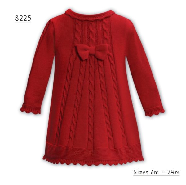 Sarah Louise 8225 Girls Red Knitted Dress