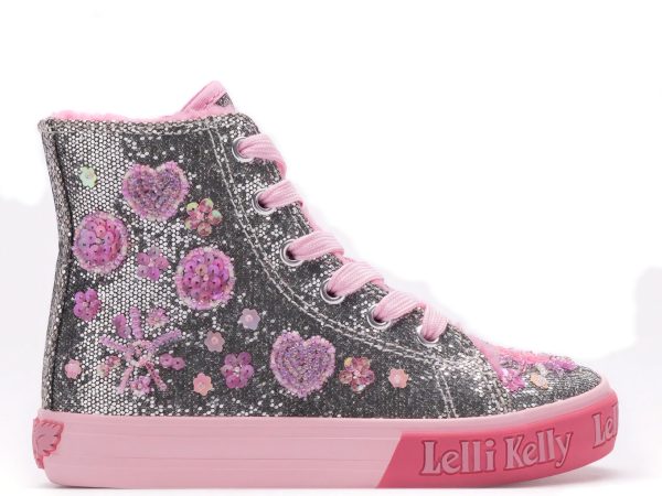 Lelly Kelly LKED3861 Green Glitter Hi-Top - Image 3