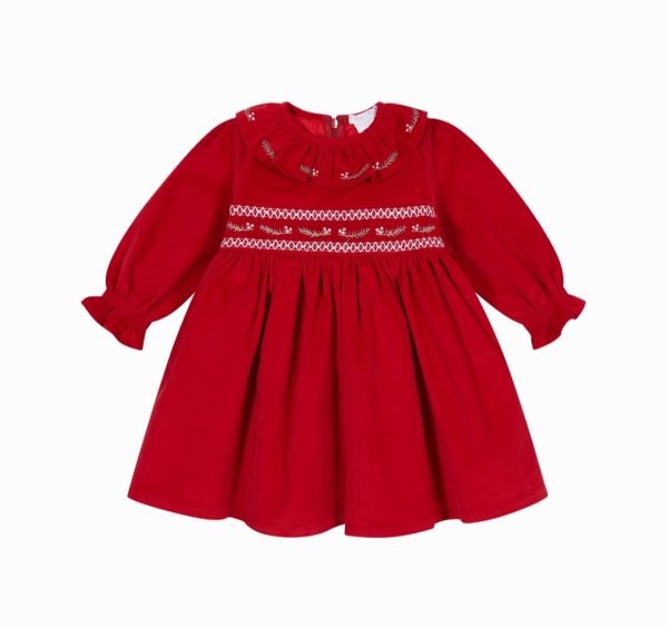 Deolinda 24410 Nicholas Red Velvet Smocked Dress