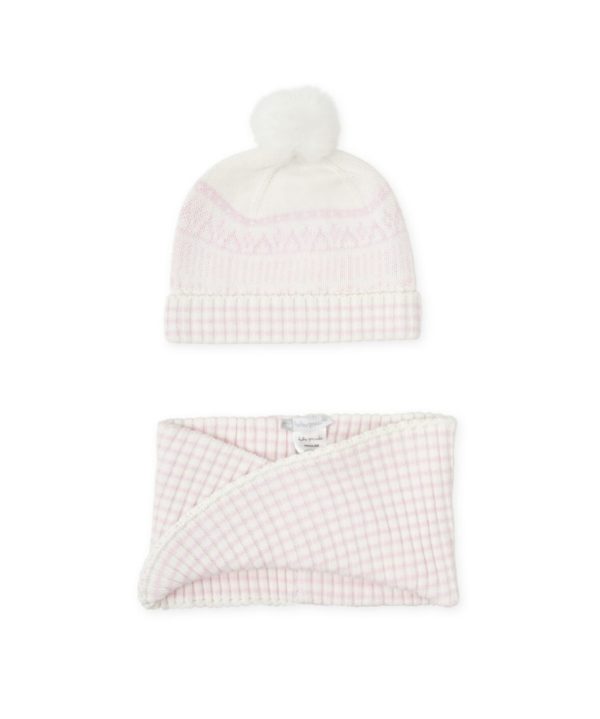 Tutto Piccolo 8911 Pink Hat & Scarf Set - Image 2