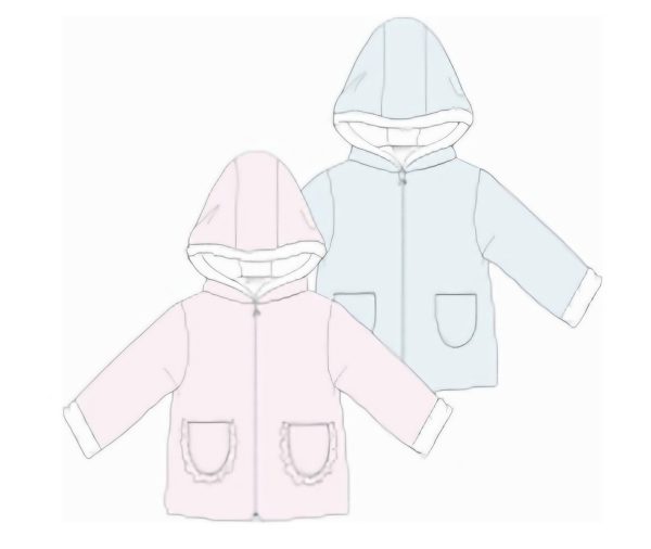 Tutto Piccolo 8386 Pink or Blue Winter Duffle Coat - Image 3