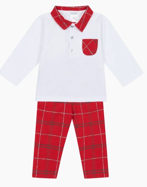 Deolinda 241903 Red Tartan Check Winter Trouser Set