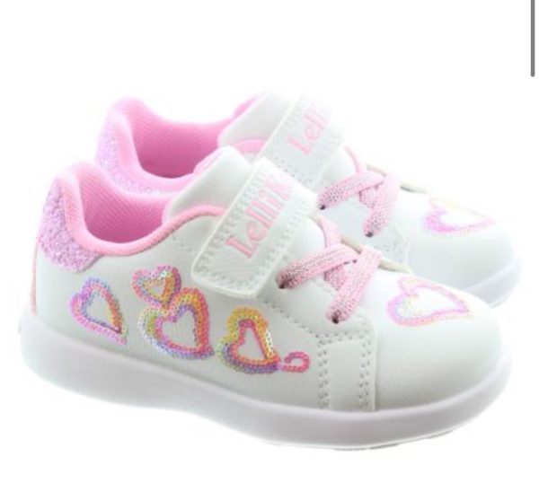 Lelly Kelly LKAA4017 Mia White Leather Hearts Trainer