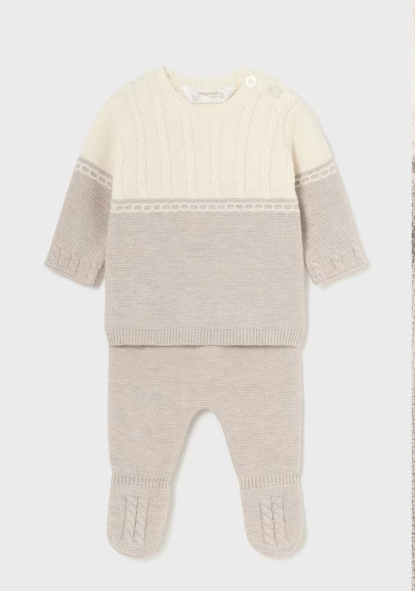 Mayoral 2509 Newborn Boy Striped Jumper & Leggings Set - Image 2