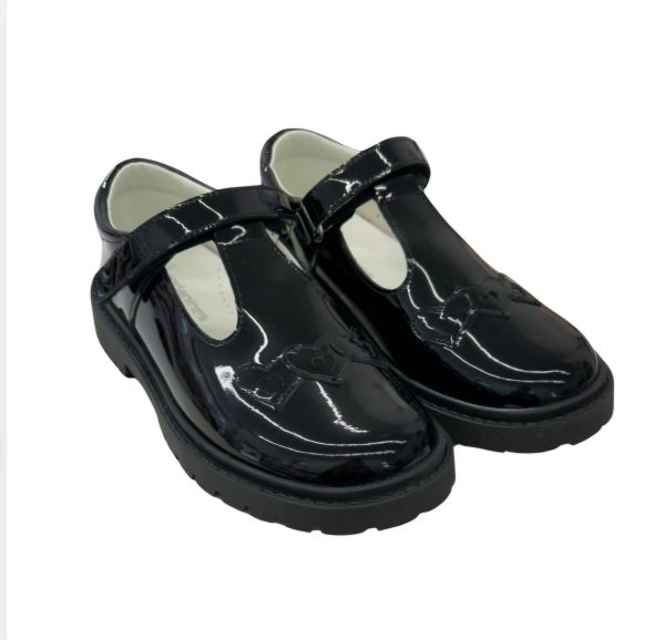 Andanines 242411-3 Black Patent T-Bar Hearts Shoe - Image 3