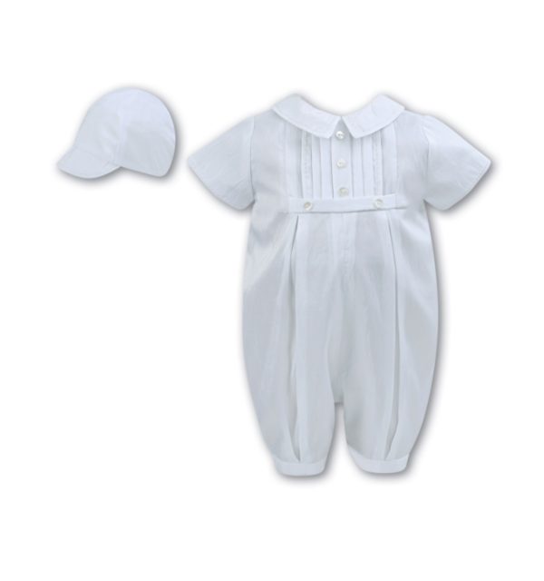 Sarah Louise 02228RS Christening Romper & Cap