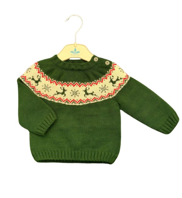 Sardon VE-303 Boy's Winter Green Christmas Jumper