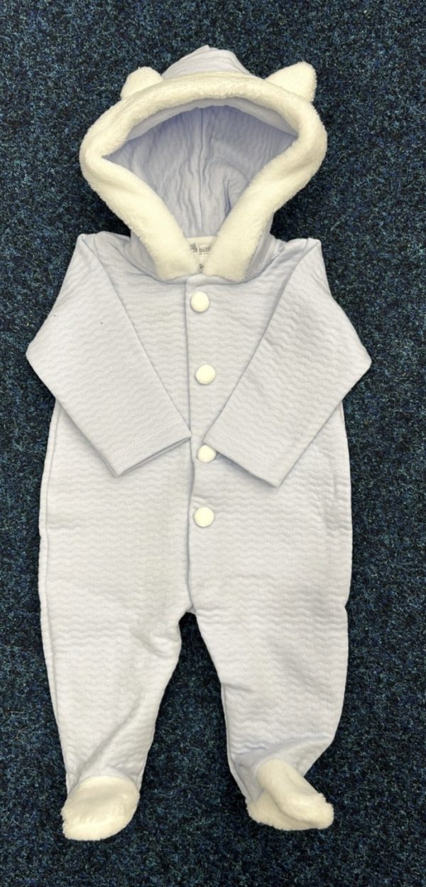 Deolinda 24108 Blue Faux Fur Trim All in One Size 6M or 9M
