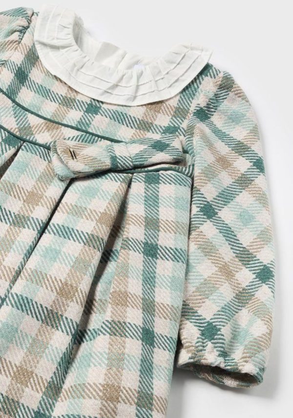 Mayoral 2903 Baby Green Tartan Plaid Dress - Image 3