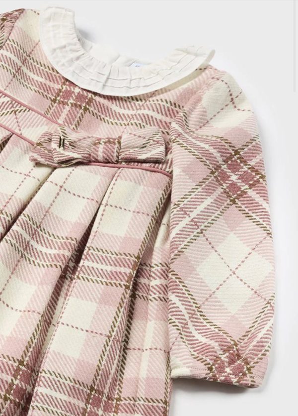 Mayoral 2903 Baby Pink Tartan Plaid Dress - Image 3