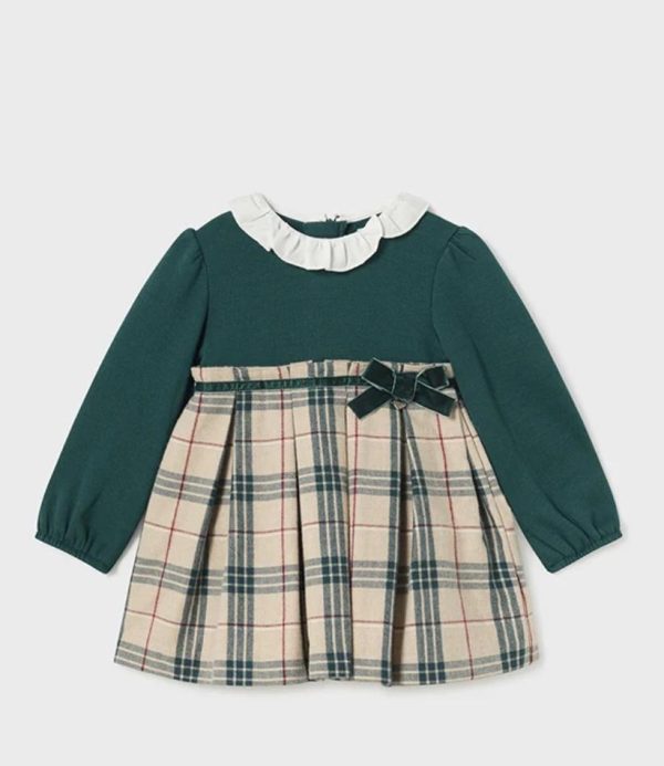 Mayoral 2910 Baby Green Tartan Plaid Dress