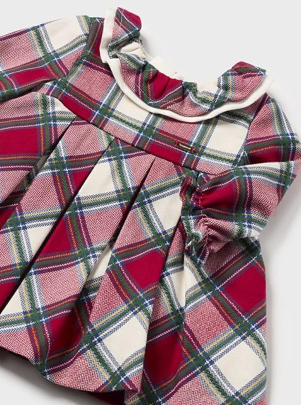 Mayoral 2808 Girl's Tartan Winter Dress - Image 3