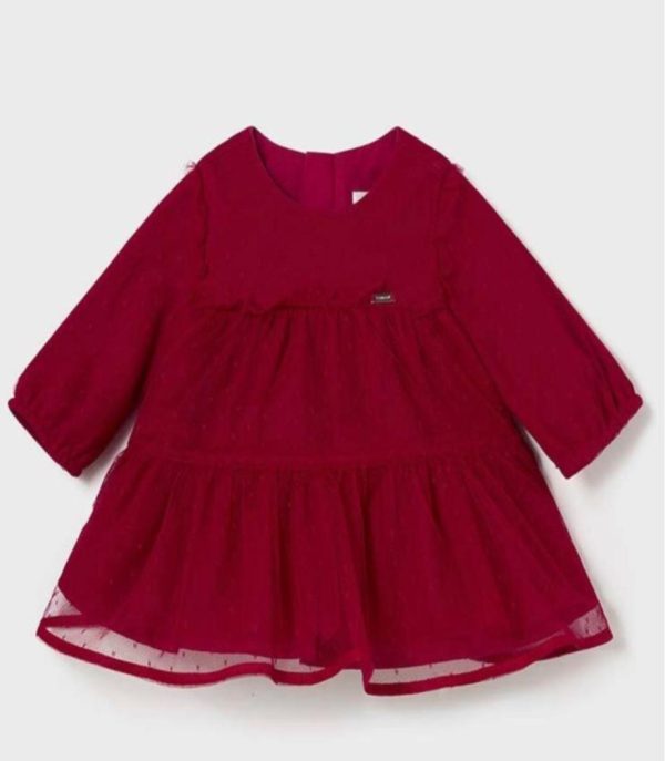 Mayoral 2805 Girl's Red Christmas Winter Dress