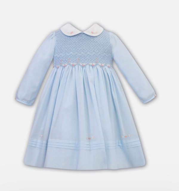 Sarah Louise C750L Blue Smocked Dress