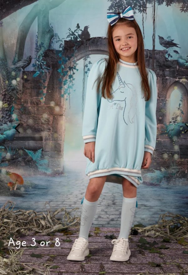 ADee Dorothy Aqua Unicorn Sweat Dress