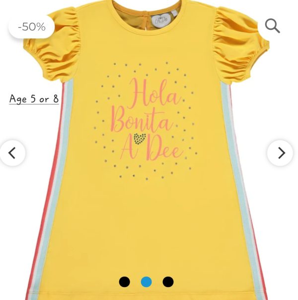 ADee Ulani Sunflower Yellow & Red Logo Dress