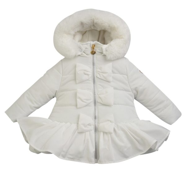 Little A Elsa Faux Fur Padded Jacket in White - Image 2