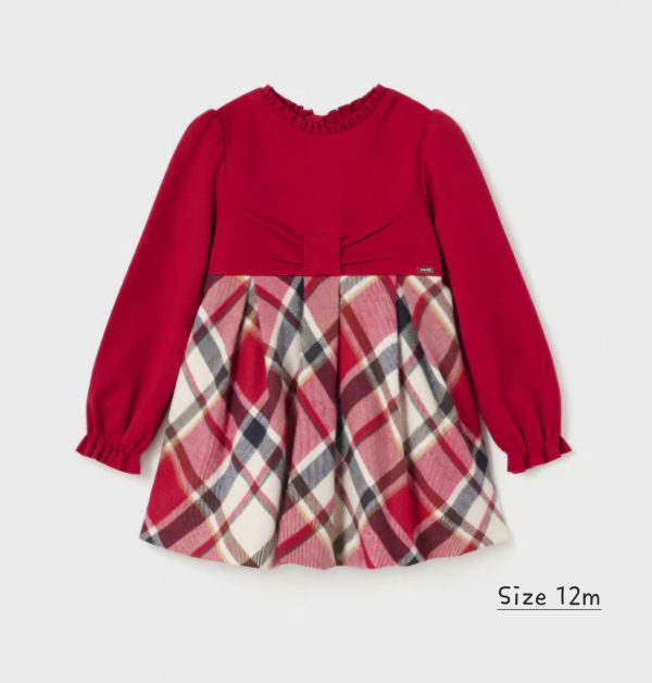 Mayoral 2978 Red Tartan Winter Dress