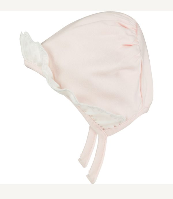 Emile et Rose 4783 Fioella Pink Interlock Bonnet & Strap PREORDER - Image 3