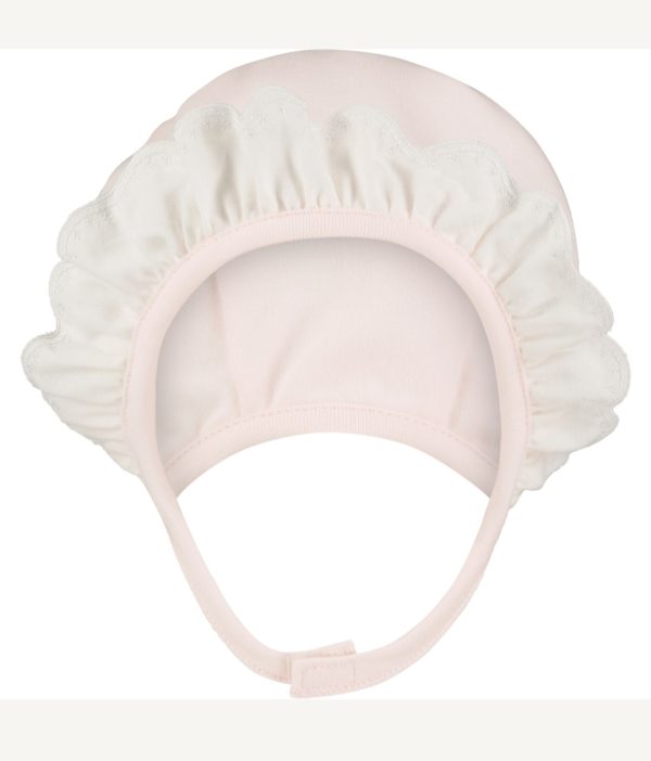 Emile et Rose 4783 Fioella Pink Interlock Bonnet & Strap PREORDER