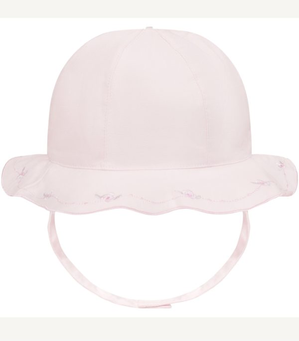 Emile et Rose 4789 Jade Pink Floral Scallop Brim Sun Hat PREORDER