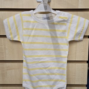 Babidu 1609 Unisex Short Sleeve Yellow Stripe Vest Sizes 3M, 6M, 18M or 24M