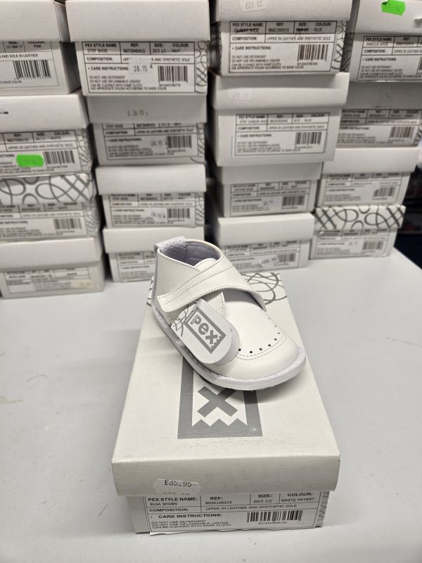 Pex Carter White Leather Shoe Size 18/2