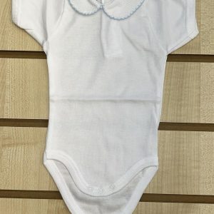 Babidu Blue Trim Collar Short Sleeve Vest Size 1M