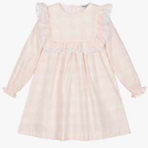 Babidu 90478 Pink Check Long Sleeve Dress Age 12M