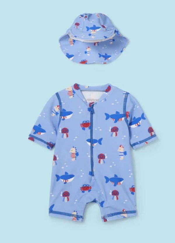 Mayoral 1621 Swim Suit & Hat Sizes 4M or 6M