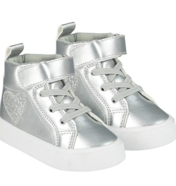Little A Silver Hi-Top Size 20/3.5