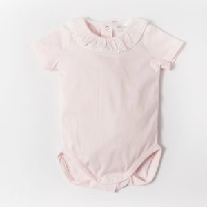 Deolinda 221203 Pink Frill Pink Short Sleeve Vest Sizes 0M, 1M, 3M or 6M
