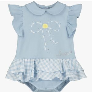 Little A Carmen Summer Blue Frill Romper Age 3M